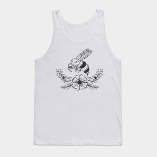 Honey Bee and Flowers Tank Top